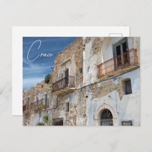 Craco Ghost Town Huizen Basilicata Italië Briefkaart (Voorkant / Achterkant)