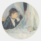 Cradle by Berthe Morisot,  impressionisme Ronde Sticker (Voorkant)