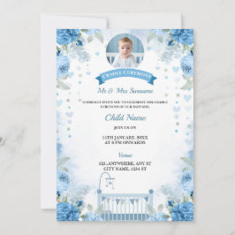 Cradle Ceremony Invitation Kaart Boy, naamgevingsd
