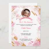 Cradle Ceremony Invitation Kaart, naamgeving dag K Kaart (Voorkant / Achterkant)