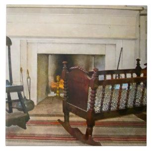 Cradle Near Fireplace Tegeltje
