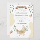 Cradle Unisex Moslim Baby Geboorte Aankondiging (Voorkant)