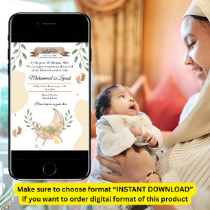 Cradle Unisex Moslim Baby Geboorte Aankondiging