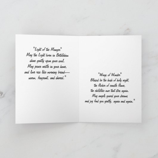 "Cradled in Candlelight: A Christmas Blessing" Kaart (Binnen)