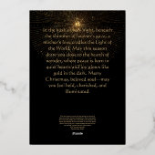 “Cradled in Divine Light” Foil Holiday Card Folie Feestdagenkaart (Achterkant)