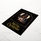 “Cradled in Divine Light” Foil Holiday Card Folie Feestdagenkaart (Gedraaid)