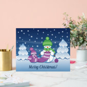 Craeth Snowman Knitting Scarf Acryl Bord (Huwelijk)