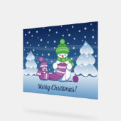 Craeth Snowman Knitting Scarf Acryl Bord (Hoek)