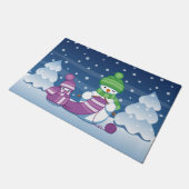 Craeth Snowman Knitting Scarf Deurmat (Schuin)