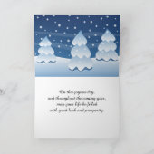 Craeth Snowman Knitting Scarf Feestdagen Kaart (Binnen)