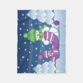 Craeth Snowman Knitting Scarf Fleece Deken (Voorkant)