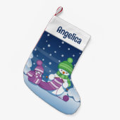 Craeth Snowman Knitting Scarf Kleine Kerstsok (Voorkant (Hangend))