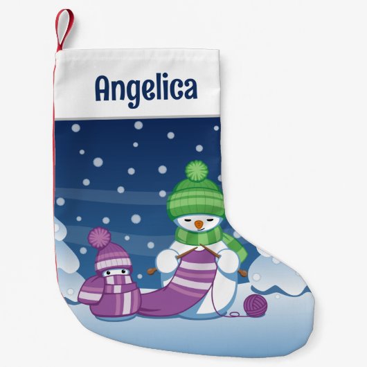 Craeth Snowman Knitting Scarf Kleine Kerstsok (Voorkant)