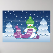 Craeth Snowman Knitting Scarf Poster (Voorkant)