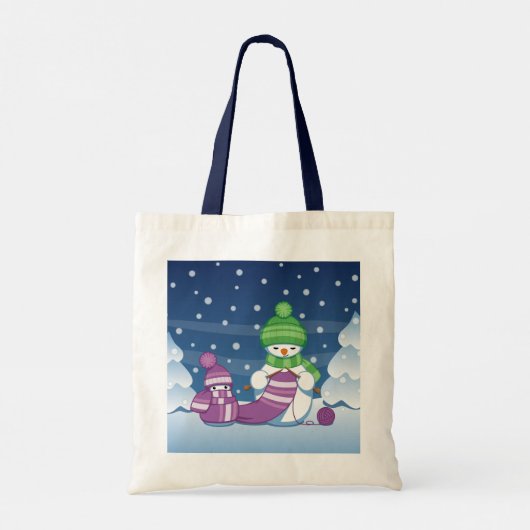 Craeth Snowman Knitting Scarf Tote Bag (Achterkant)
