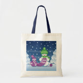 Craeth Snowman Knitting Scarf Tote Bag (Voorkant)