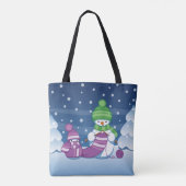 Craeth Snowman Knitting Scarf Tote Bag (Achterkant)