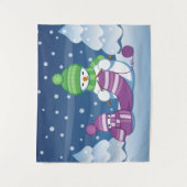 Craeth Snowman Knitting Scarf Wandkleed (Voorkant)