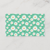 Craft Artist Elegant Green and White Daisy Visitekaartje (Achterkant)