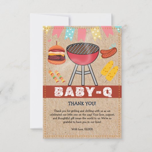 Craft Baby Q Grill Baby shower Bedankkaart (Voorkant)