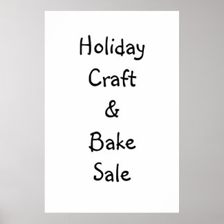 Craft & Bake Sale Sign Poster