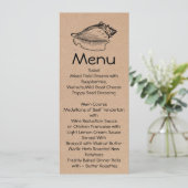 Craft Beach Theme Skinny Weddenstabel Menu (Staand voorkant)