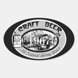 CRAFT BEER 1967 OVALE STICKER
