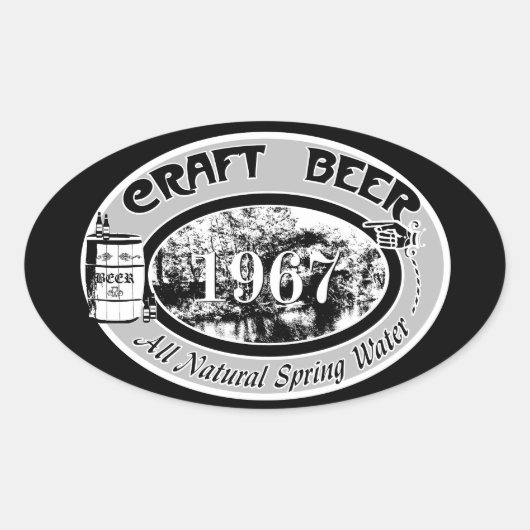 CRAFT BEER 1967 OVALE STICKER (Voorkant)