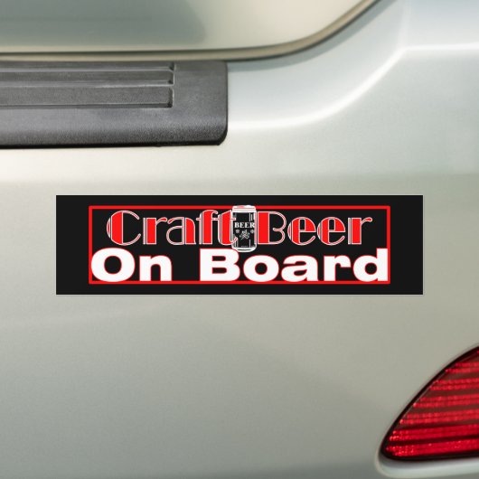CRAFT BEER AAN BOORD KAN BUMPERSTICKER (Op auto)