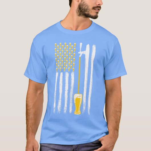 Craft Beer American Flag USA 4th July Alcohol Brew T-shirt (Voorkant)