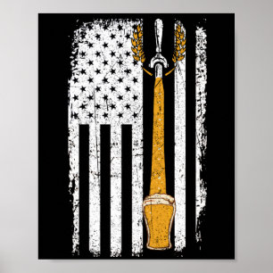 Craft Beer American Flag USA, Brewery 4 juli Poster