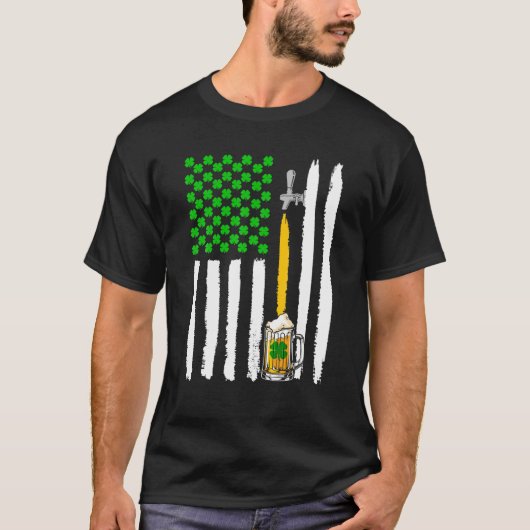 Craft Beer American Flag USA, Funny St Patrick's T-shirt (Voorkant)