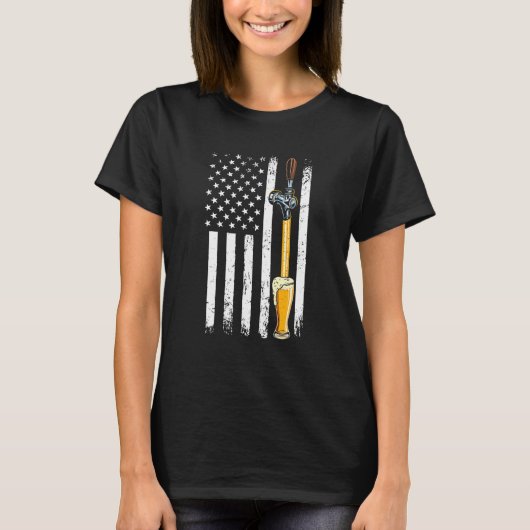 Craft Beer American Flag Verenigde Staten op 4 jul T-shirt (Voorkant)