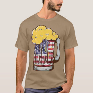 Craft Beer American Patriotic USA Vlag op 4 juli T-shirt