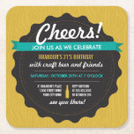 Craft Beer Birthday Onderzetter Invite<br><div class="desc">Fles pet stijl verjaardagsuitnodiging die perfect is voor een volwassen of 21ste verjaardagsfeestje.</div>