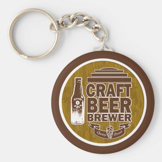 Craft Beer Brewer Brown Sleutelhanger (Voorkant)