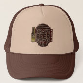 Craft Beer Brewer - Bruin Hout-Grain Logo Trucker Pet (Voorkant)