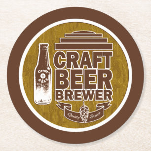 Craft Beer Brewer - Bruin Ronde Kartonnen Onderzetter