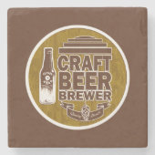 Craft Beer Brewer Stenen Onderzetter (Voorkant)