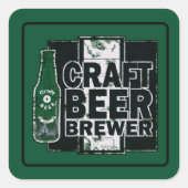 Craft Beer Brewer Vierkante Sticker (Voorkant)