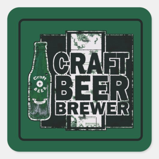 Craft Beer Brewer Vierkante Sticker (Voorkant)