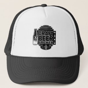 Craft Beer Brewer - Zwart-wit Logo Trucker Pet
