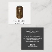 Craft Beer Cider Skull Sketch Square Visitekaartje (Voorkant / Achterkant)