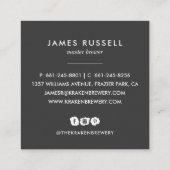 Craft Beer Cider Skull Sketch Square Visitekaartje (Achterkant)