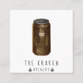 Craft Beer Cider Skull Sketch Square Visitekaartje (Voorkant)