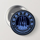 Craft Beer Connoisseur Blue Ronde Button 7,6 Cm (Voorkant /achterkant)