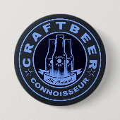 Craft Beer Connoisseur Blue Ronde Button 7,6 Cm (Voorkant)