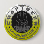 Craft Beer Connoisseur Bubble Yellow Ronde Button 4,0 Cm (Voorkant)
