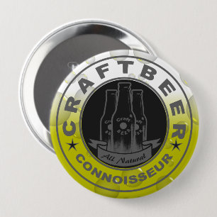 Craft Beer Connoisseur Bubble Yellow Ronde Button 4,0 Cm
