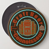 Craft Beer Connoisseur Sinaasappel Ronde Button 6,0 Cm (Voorkant /achterkant)